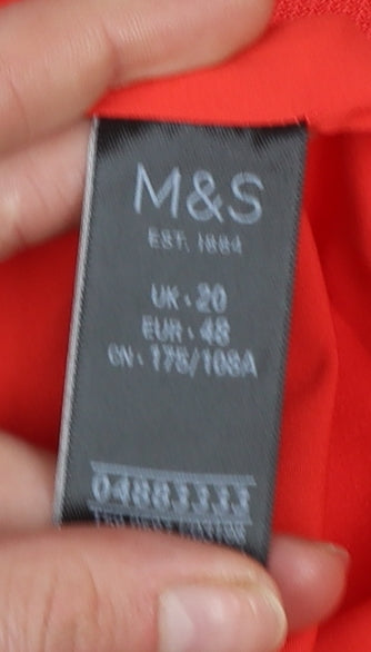 Marks and Spencer Women Red Double-Breasted Blazer UK 20