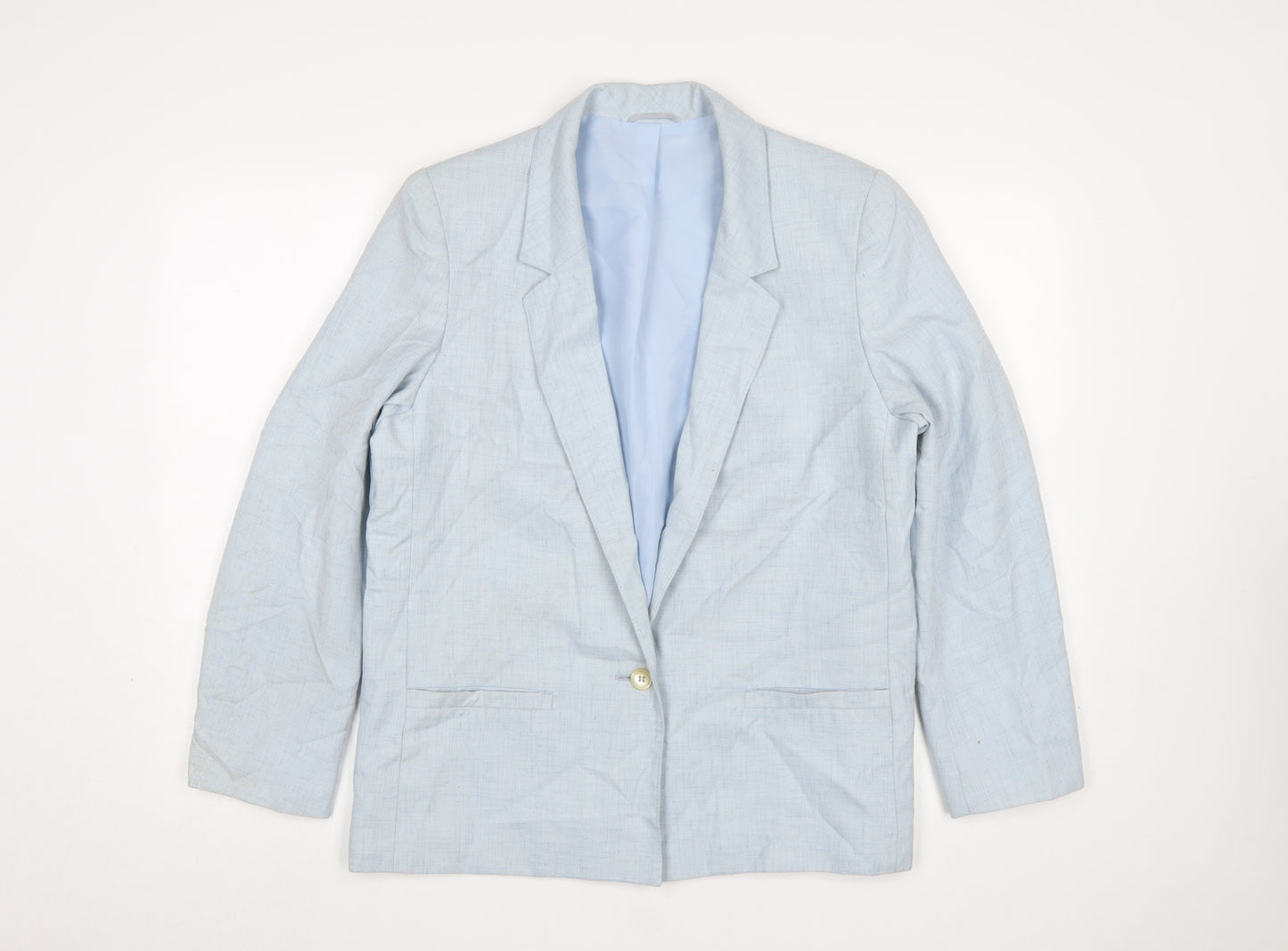 Marks and Spencer St Michael Womens Light Blue Single-Breasted Blazer UK 14