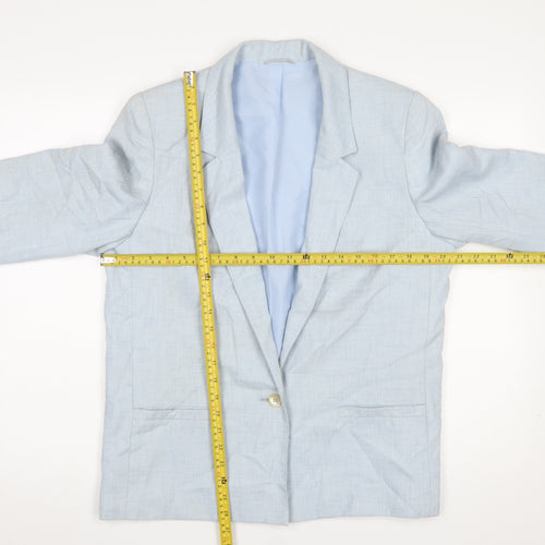 Marks and Spencer St Michael Womens Light Blue Single-Breasted Blazer UK 14