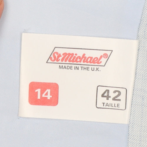 Marks and Spencer St Michael Womens Light Blue Single-Breasted Blazer UK 14
