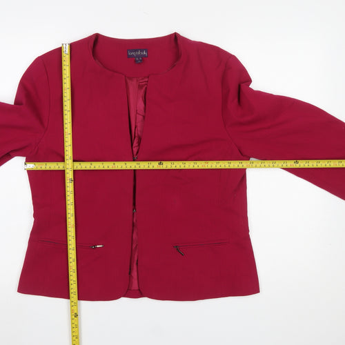 Long Tall Sally Women's Red Size 12 Tailored Lined Blazer Jacket