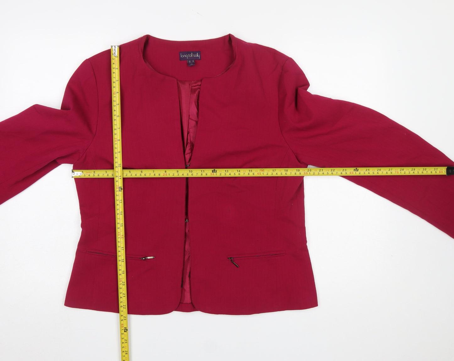 Long Tall Sally Women's Red Size 12 Tailored Lined Blazer Jacket