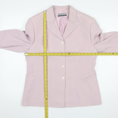 Marcona Women’s Pink Polyester Blazer Jacket Size 14 Classic Tailored