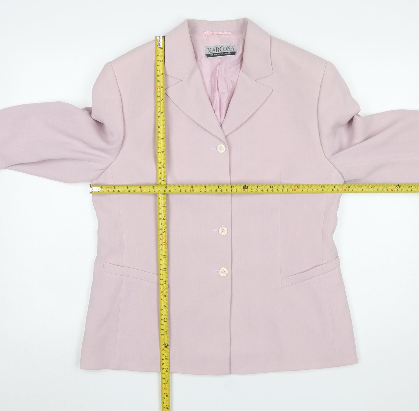 Marcona Women’s Pink Polyester Blazer Jacket Size 14 Classic Tailored