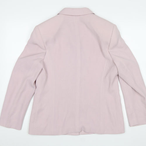 Marcona Women’s Pink Polyester Blazer Jacket Size 14 Classic Tailored