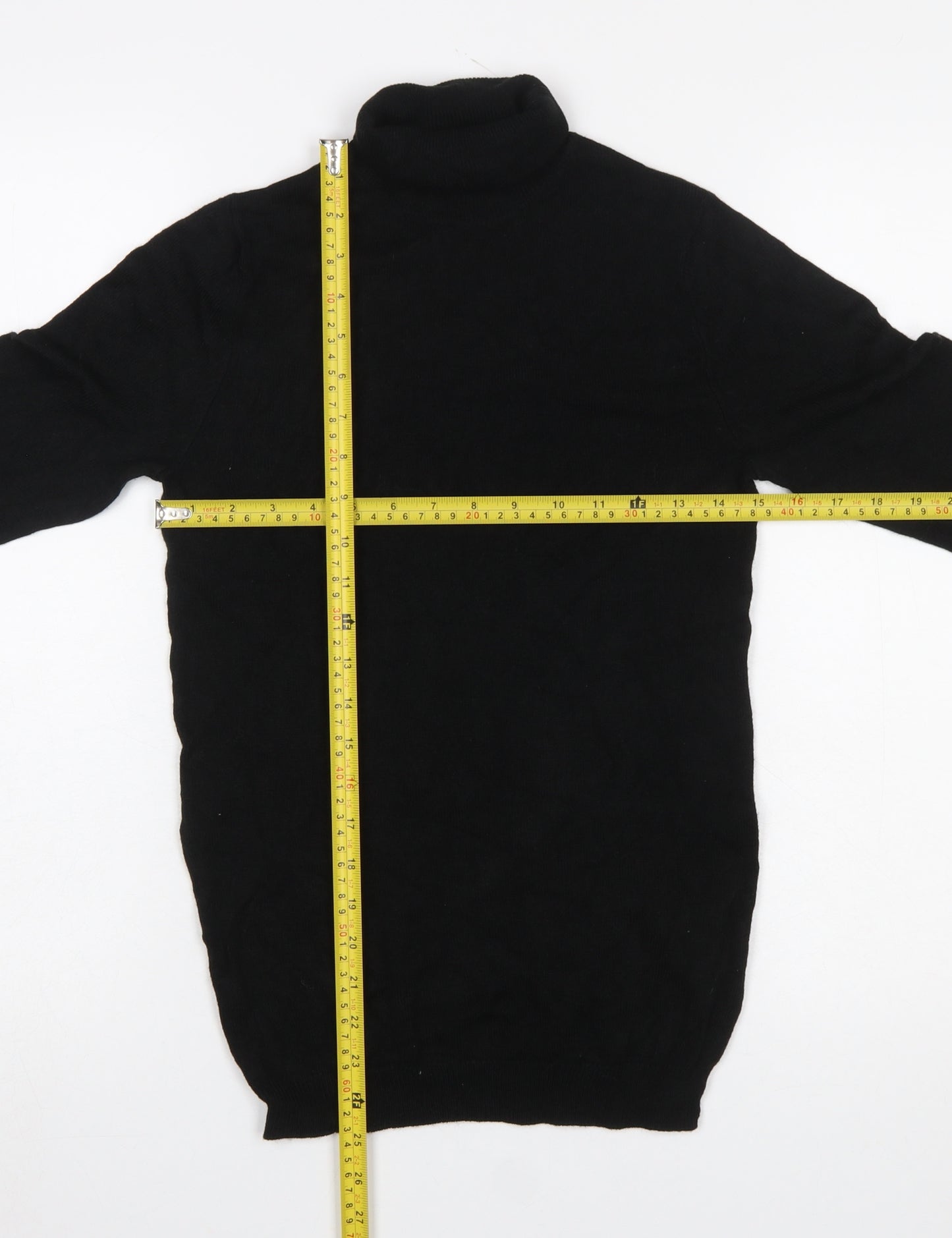 Collusion Womens Black Roll Neck Acrylic Knit Jumper XS