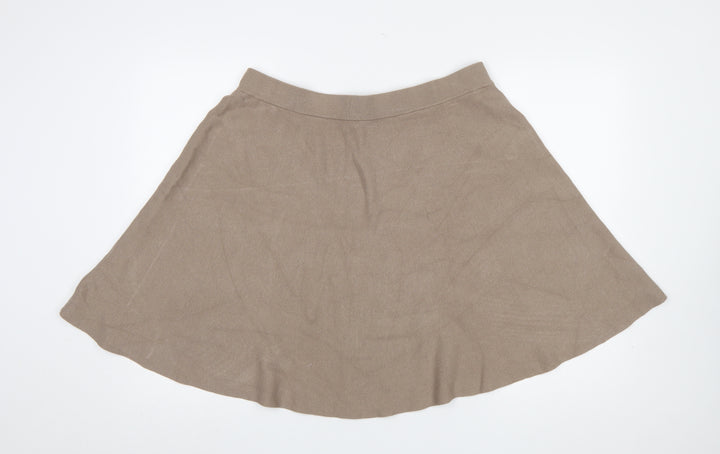 Y.A.S Women Beige A-Line Knit Short Skirt Size XL