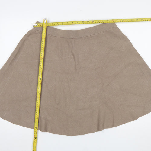 Y.A.S Women Beige A-Line Knit Short Skirt Size XL