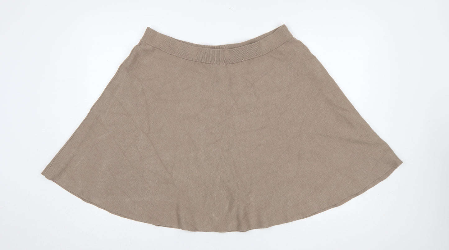 Y.A.S Women Beige A-Line Knit Short Skirt Size XL
