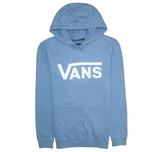 Vans Men Blue Pullover Hoodie Medium Graphic Fleece Sweatshirt