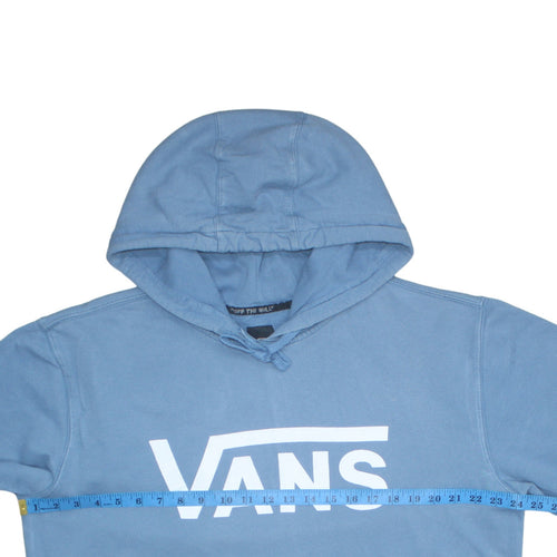 Vans Men Blue Pullover Hoodie Medium Graphic Fleece Sweatshirt