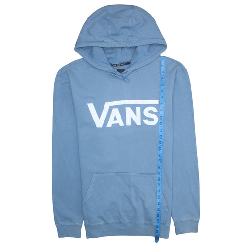 Vans Men Blue Pullover Hoodie Medium Graphic Fleece Sweatshirt