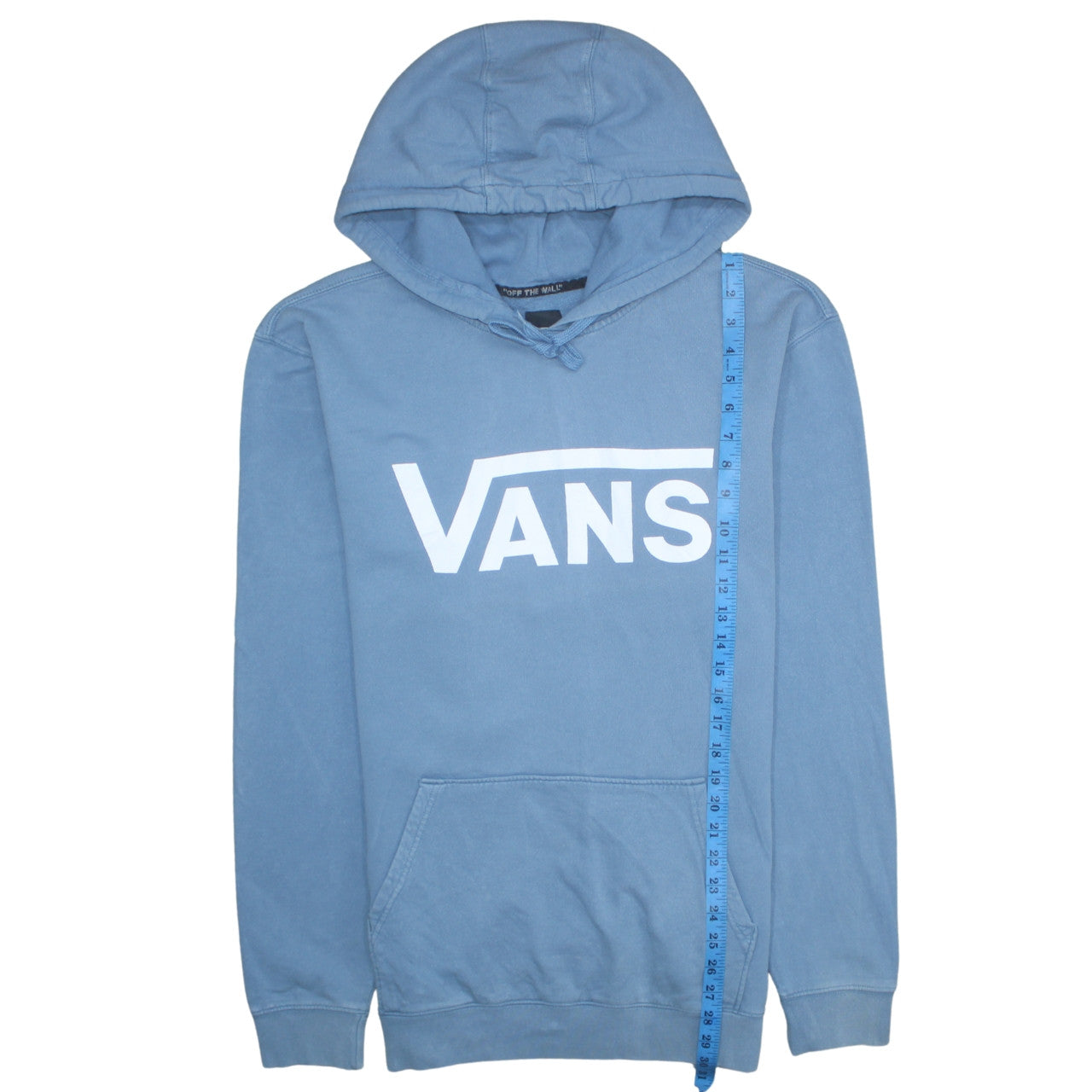 Vans Men Blue Pullover Hoodie Medium Graphic Fleece Sweatshirt