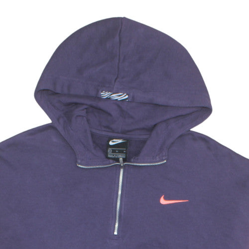 Nike Women's Purple & Pink 1/2 Zip Hooded Sweatshirt XL Cotton Blend