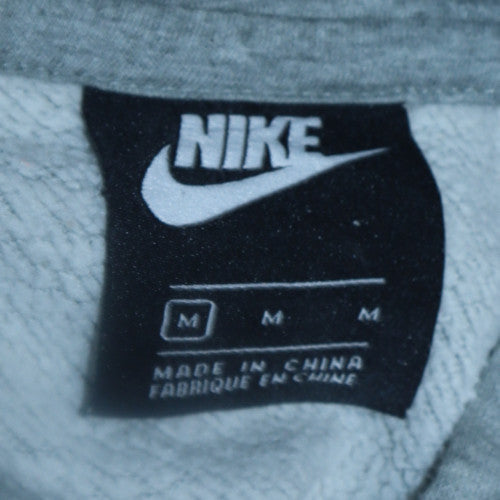 Nike Men's Grey Pullover Hoodie M Regular Fit Fleece Sweatshirt
