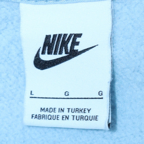 Nike Womens Blue Pullover Hoodie L Regular Fit Casual Fleece
