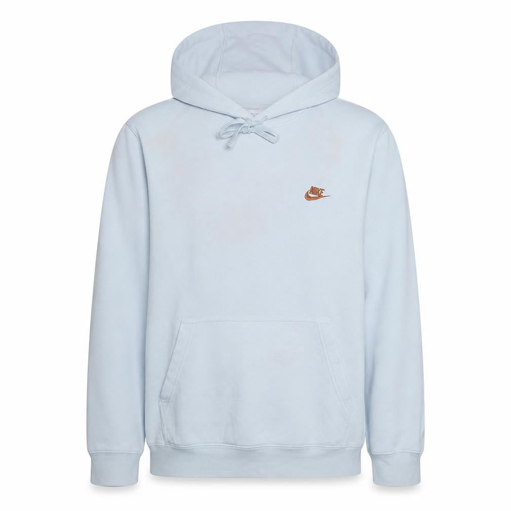 Front view of Nike Men's White Pullover Hoodie L Fleece Sportswear