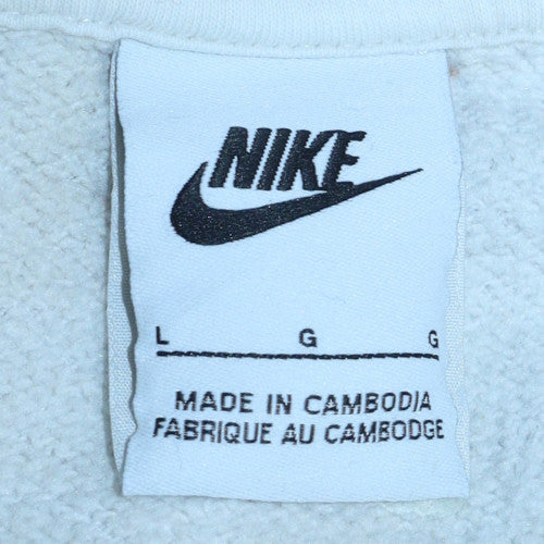 Nike Men's White Pullover Hoodie L Fleece Sportswear