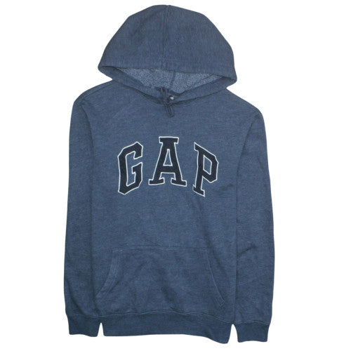 GAP Mens Blue Pullover Hoodie M Logo Fleece Sweatshirt