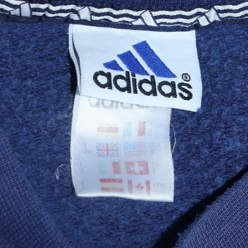 Adidas Men’s Blue Logo Pullover Sweatshirt Size L Fleece Crewneck