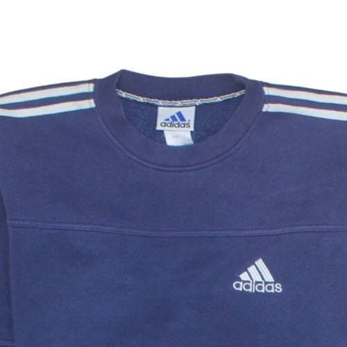 Adidas Men’s Blue Logo Pullover Sweatshirt Size L Fleece Crewneck