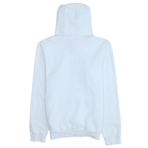 Adidas Women White Pullover Hoodie with Logo Lined Cotton Blend Size M