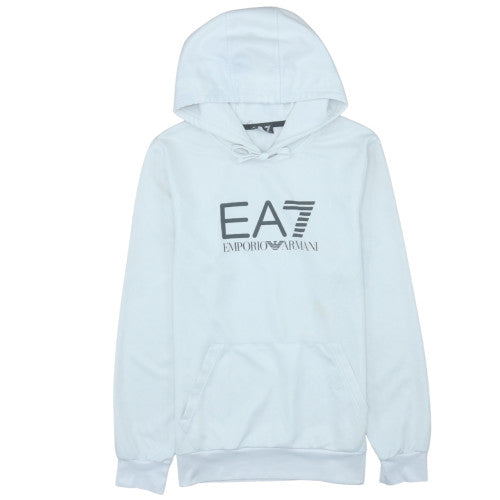 Emporio Armani EA7 Men's White Pullover Hoodie L Logo Cotton