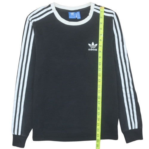 Adidas Womens Black Long Sleeve Crew Neck Jersey Top Size 10