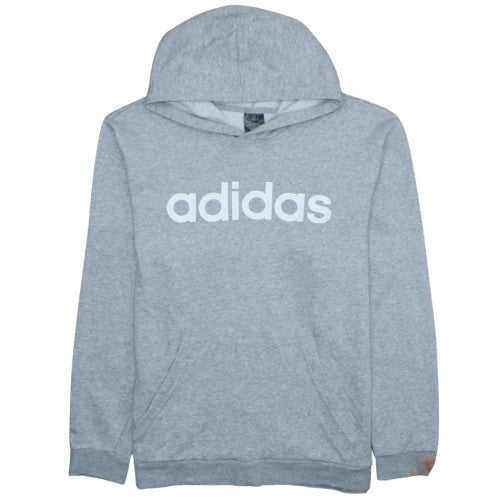Adidas Women Grey Pullover Hoodie Size M Relaxed Fit Logo Design