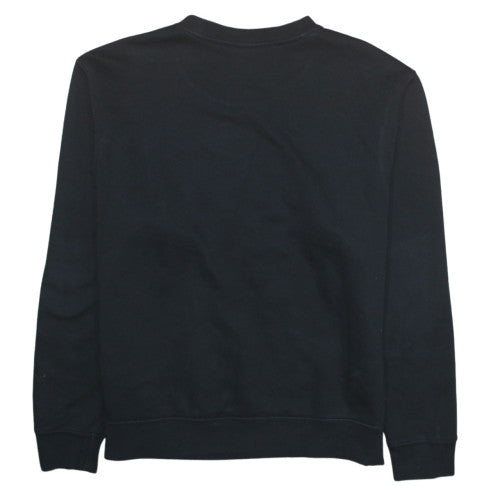 Nike Womens Black M Pullover Sweatshirt Crew Neck Logo Cotton Blend