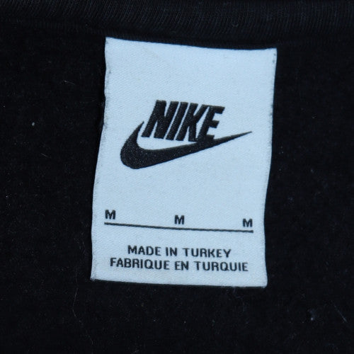 Nike Womens Black M Pullover Sweatshirt Crew Neck Logo Cotton Blend