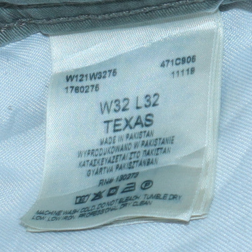 Wrangler Men’s Grey Straight Texas Jeans W32 L32 Regular Fit