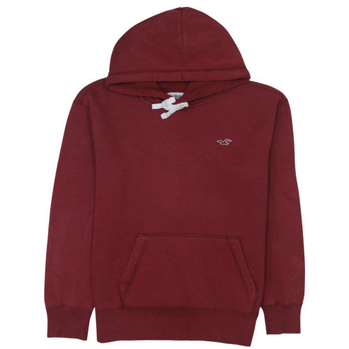 Hollister Men's Red Pullover Hoodie Small Cotton Blend Fleece