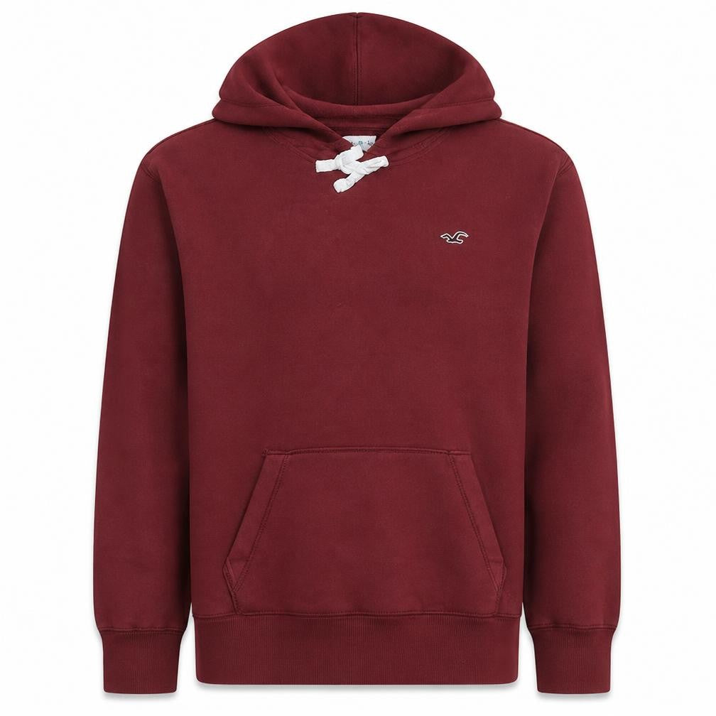 Hollister Men's Red Pullover Hoodie Small Cotton Blend Fleece