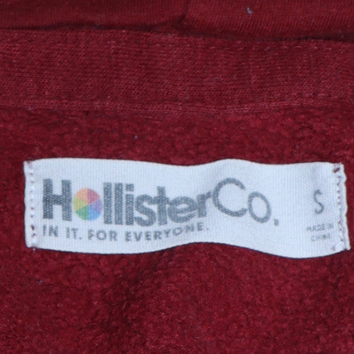 Hollister Men's Red Pullover Hoodie Small Cotton Blend Fleece