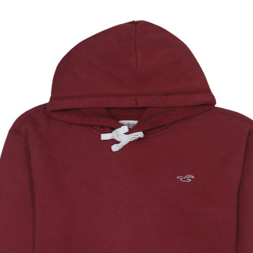 Hollister Men's Red Pullover Hoodie Small Cotton Blend Fleece