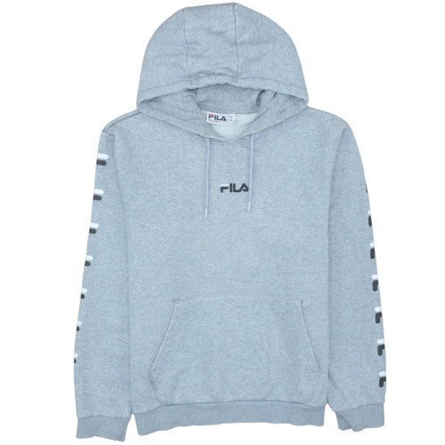 FILA Men's Grey Pullover Hoodie Size M Logo Sportswear