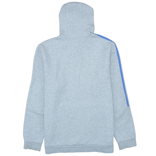 Adidas Men’s Grey 2XL Pullover Hoodie with Blue Stripes