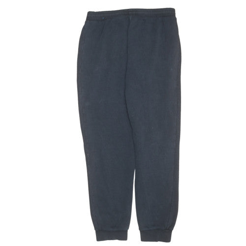 Adidas Men Black Joggers L Regular Fit Sweatpants Cotton Blend