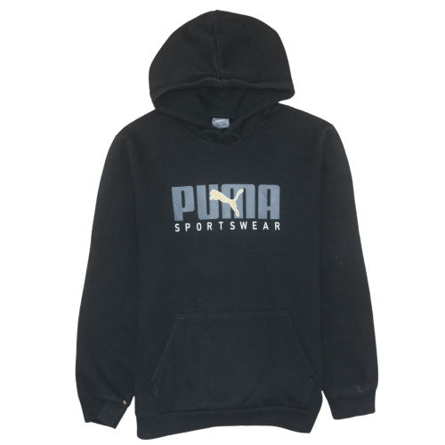 Puma Mens Black Medium Pullover Hoodie with Logo Sportswear Style