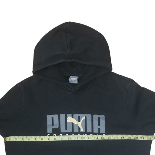 Puma Mens Black Medium Pullover Hoodie with Logo Sportswear Style