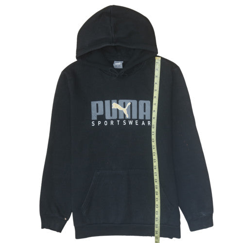 Puma Mens Black Medium Pullover Hoodie with Logo Sportswear Style