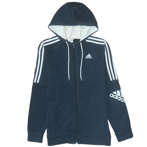 Adidas Men's Blue Full Zip Hoodie Size S Sports Fleece Jacket