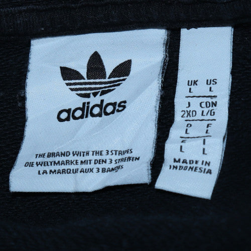 Adidas Men's Black Pullover Hoodie L Regular Fit Sports Fleece