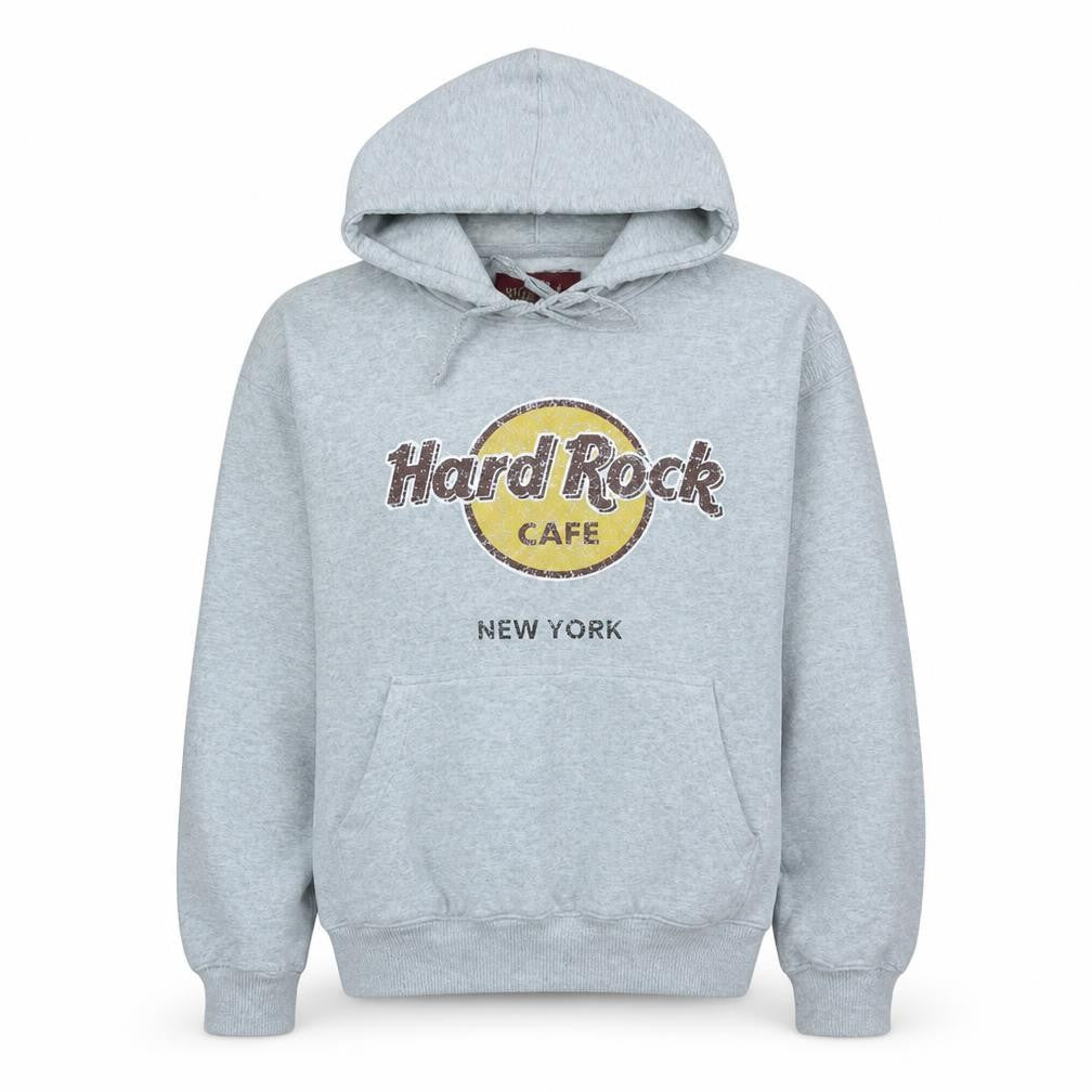 Front view of Hard Rock Cafe Women's Grey Pullover Hoodie Small Casual Cotton Blend