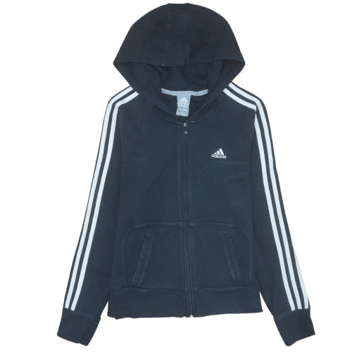 Adidas Women Black Full Zip Hoodie Size 10 Performance Essentials