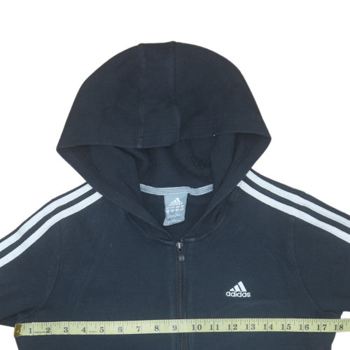Adidas Women Black Full Zip Hoodie Size 10 Performance Essentials