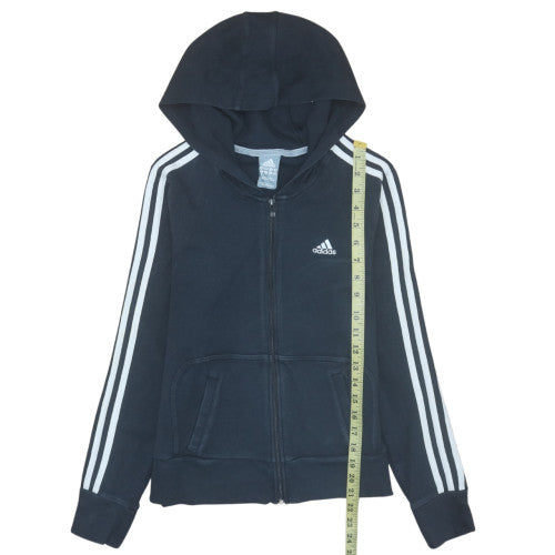 Adidas Women Black Full Zip Hoodie Size 10 Performance Essentials