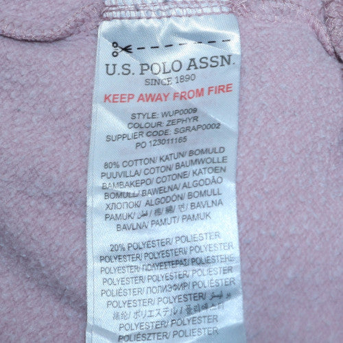 U.S. Polo Assn. Women Pink Pullover Hoodie Size M Cotton Blend