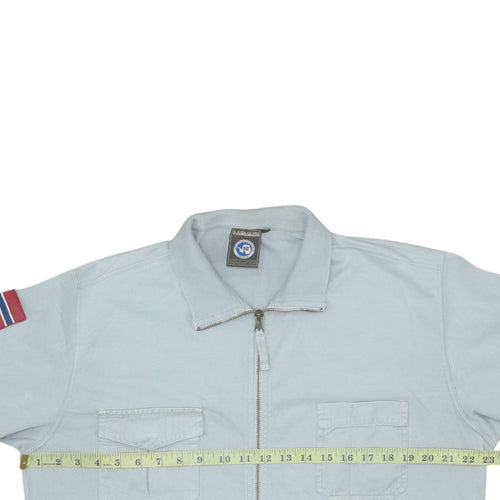 Napapijri Men’s Grey Full Zip Collared Sweatshirt Size L